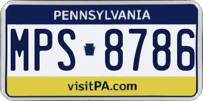 PA license plate MPS8786