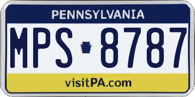 PA license plate MPS8787