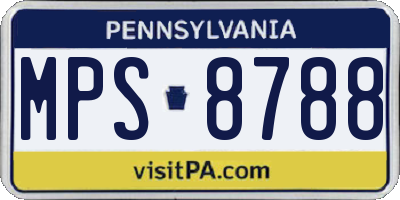 PA license plate MPS8788