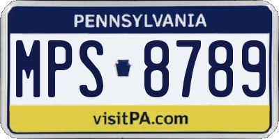 PA license plate MPS8789