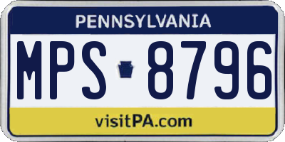PA license plate MPS8796