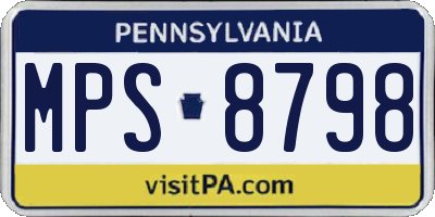 PA license plate MPS8798