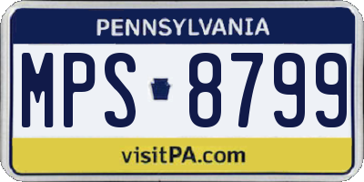 PA license plate MPS8799