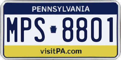 PA license plate MPS8801