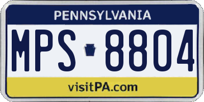 PA license plate MPS8804