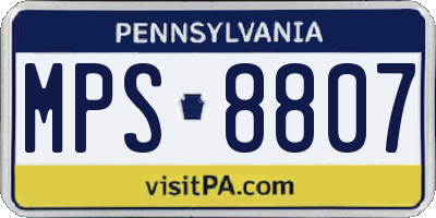 PA license plate MPS8807
