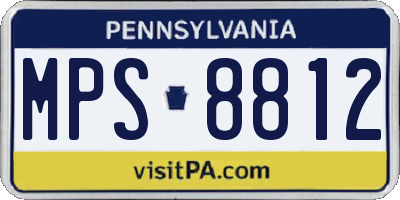 PA license plate MPS8812
