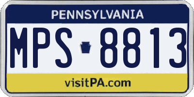 PA license plate MPS8813