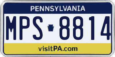 PA license plate MPS8814