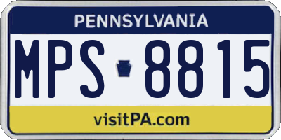 PA license plate MPS8815