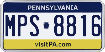 PA license plate MPS8816