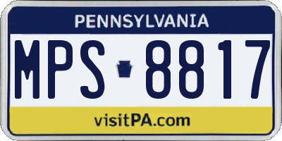 PA license plate MPS8817