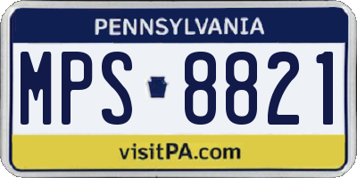 PA license plate MPS8821