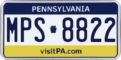PA license plate MPS8822