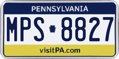 PA license plate MPS8827