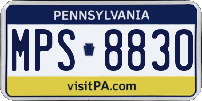PA license plate MPS8830