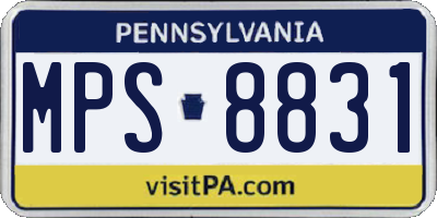 PA license plate MPS8831