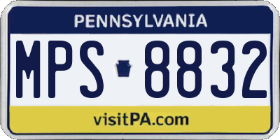 PA license plate MPS8832