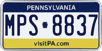 PA license plate MPS8837