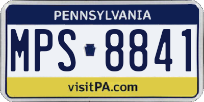 PA license plate MPS8841