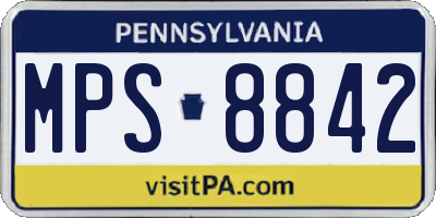 PA license plate MPS8842
