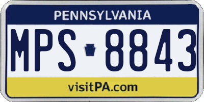 PA license plate MPS8843