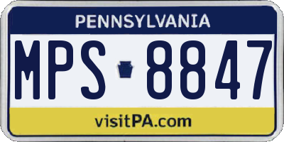 PA license plate MPS8847