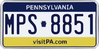 PA license plate MPS8851