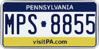 PA license plate MPS8855