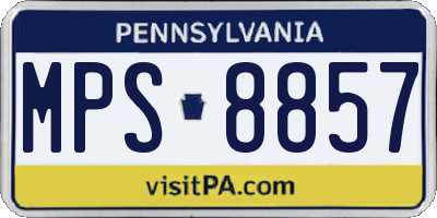 PA license plate MPS8857