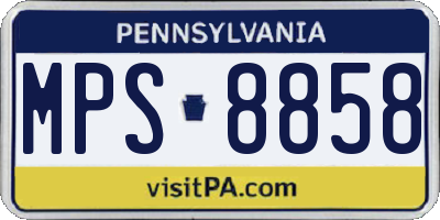 PA license plate MPS8858