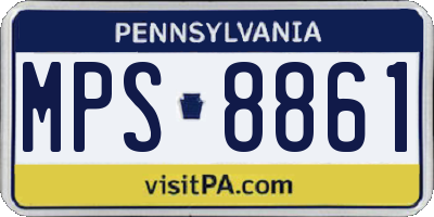 PA license plate MPS8861