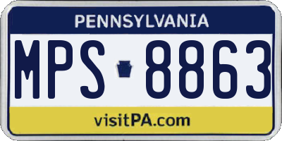 PA license plate MPS8863