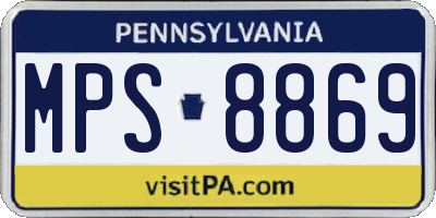 PA license plate MPS8869