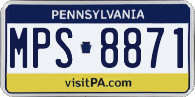 PA license plate MPS8871