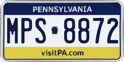 PA license plate MPS8872