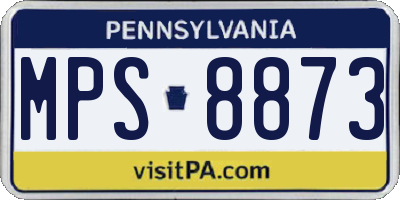 PA license plate MPS8873