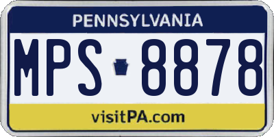 PA license plate MPS8878