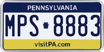 PA license plate MPS8883