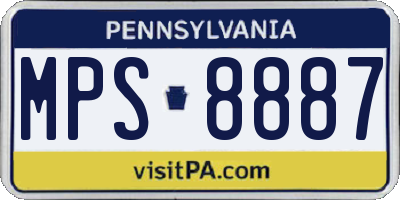 PA license plate MPS8887