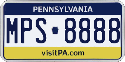 PA license plate MPS8888