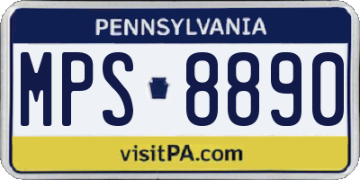 PA license plate MPS8890