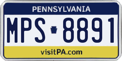 PA license plate MPS8891