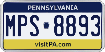 PA license plate MPS8893