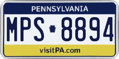 PA license plate MPS8894