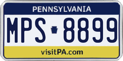 PA license plate MPS8899
