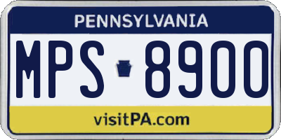 PA license plate MPS8900