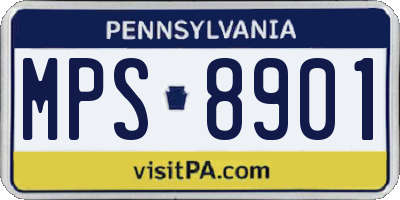 PA license plate MPS8901