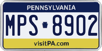 PA license plate MPS8902