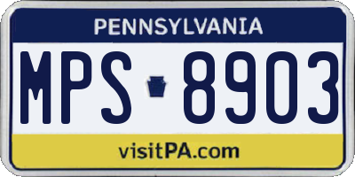 PA license plate MPS8903